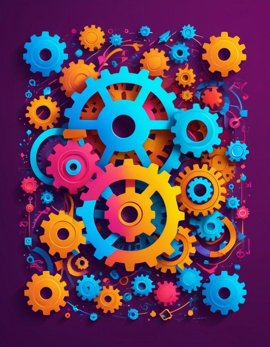 A seamless web experience depicted as a continuous, flowing ribbon, transitioning smoothly from colorful frontend icons (like CSS, HTML, and JavaScript) to backend technology gears and servers. The image should convey seamless integration and harmony. vibrant colors. vector art.
